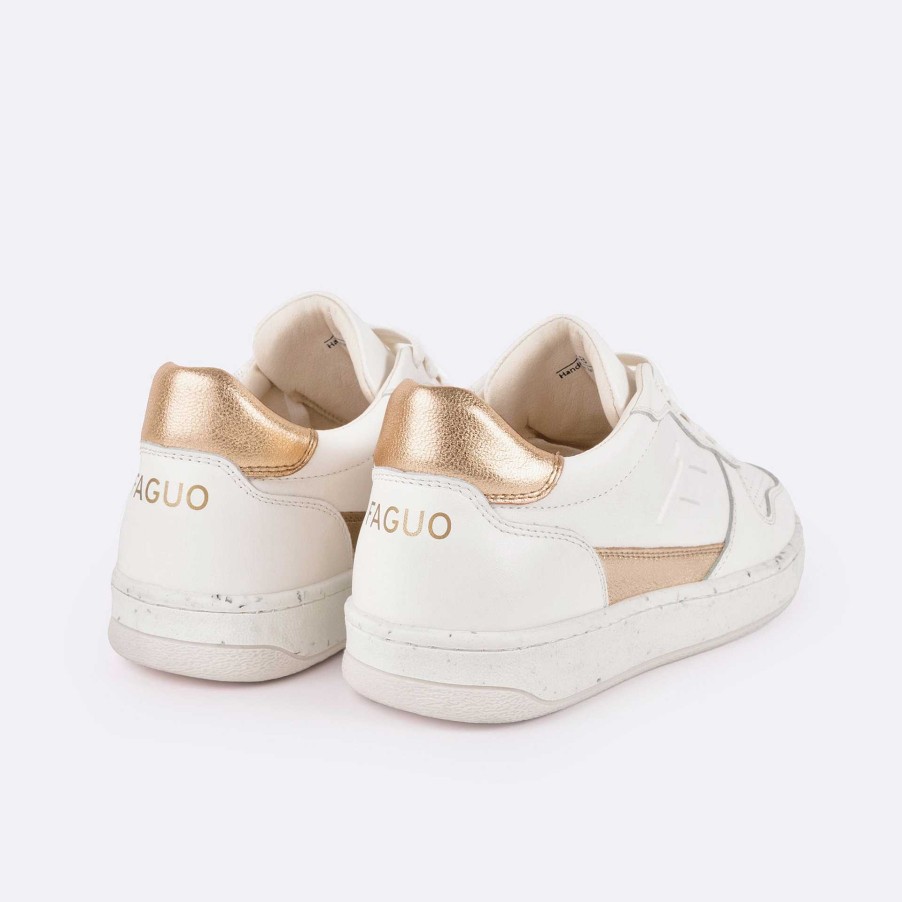 Wholesale FAGUO Cream And Gold Sneakers