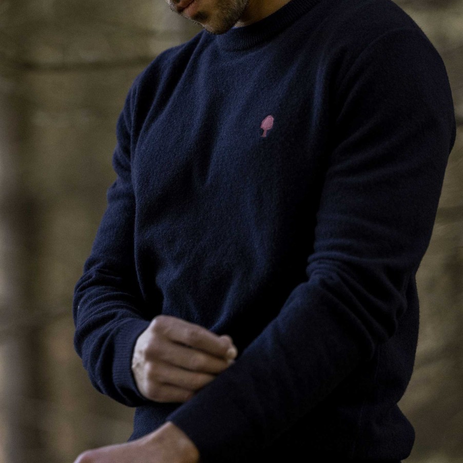 New FAGUO Navy Round Neck Sweater