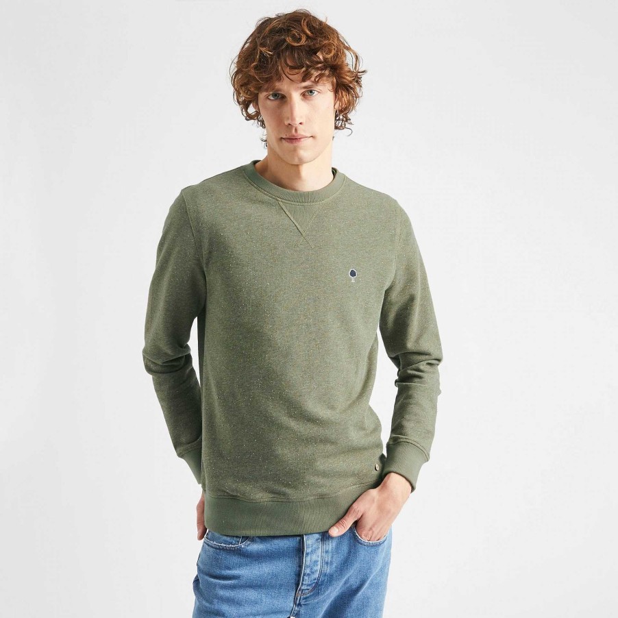 Clearance FAGUO Kaki Round Neck Sweatshirt