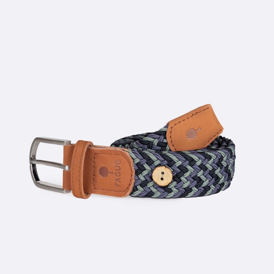 New FAGUO Navy & Dark Lichen Belt