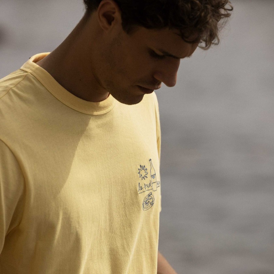 New FAGUO Yellow T-Shirt The South Embroidery