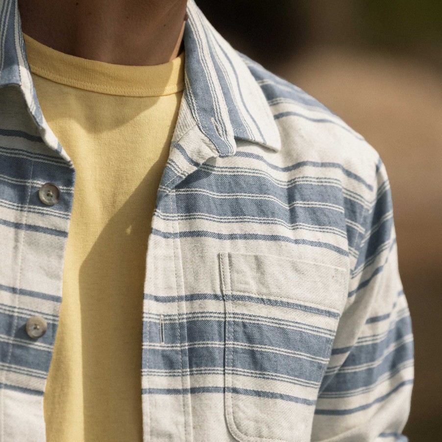 Online FAGUO Navy & Ecru Striped Shirt