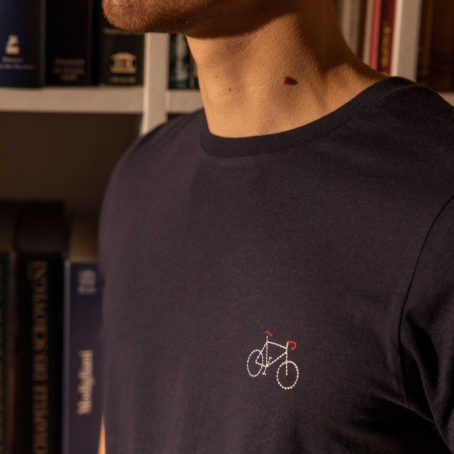 Online FAGUO Navy Bike Round Neck T-Shirt