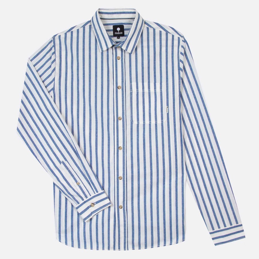 Best FAGUO Ecru & Light Blue Striped Shirt