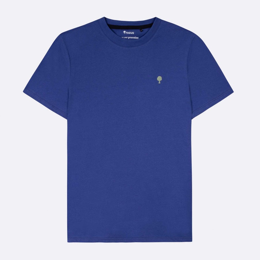 Online FAGUO Indigo T-Shirt Tree Embroidery