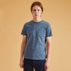 Wholesale FAGUO Dark Blue Round Neck T-Shirt