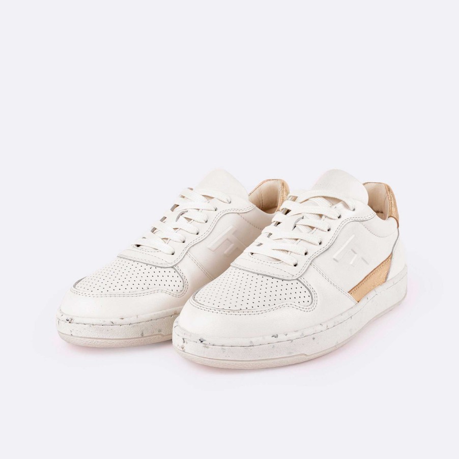 Wholesale FAGUO Cream And Gold Sneakers