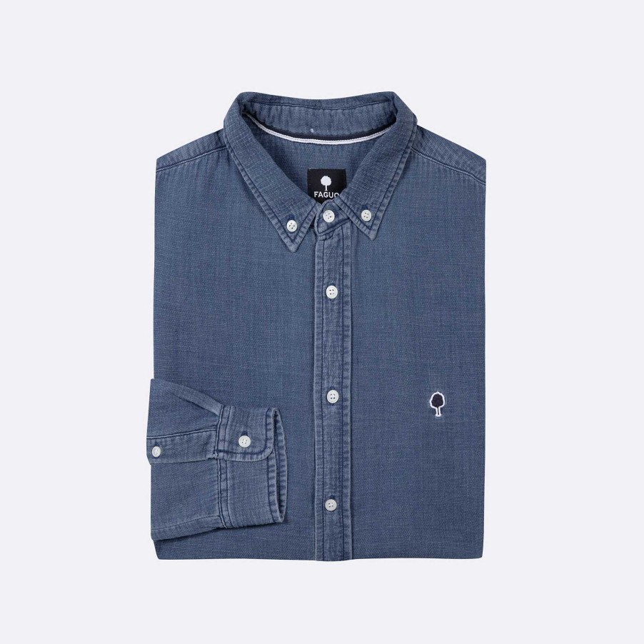 Wholesale FAGUO Medium Denim Classic Shirt