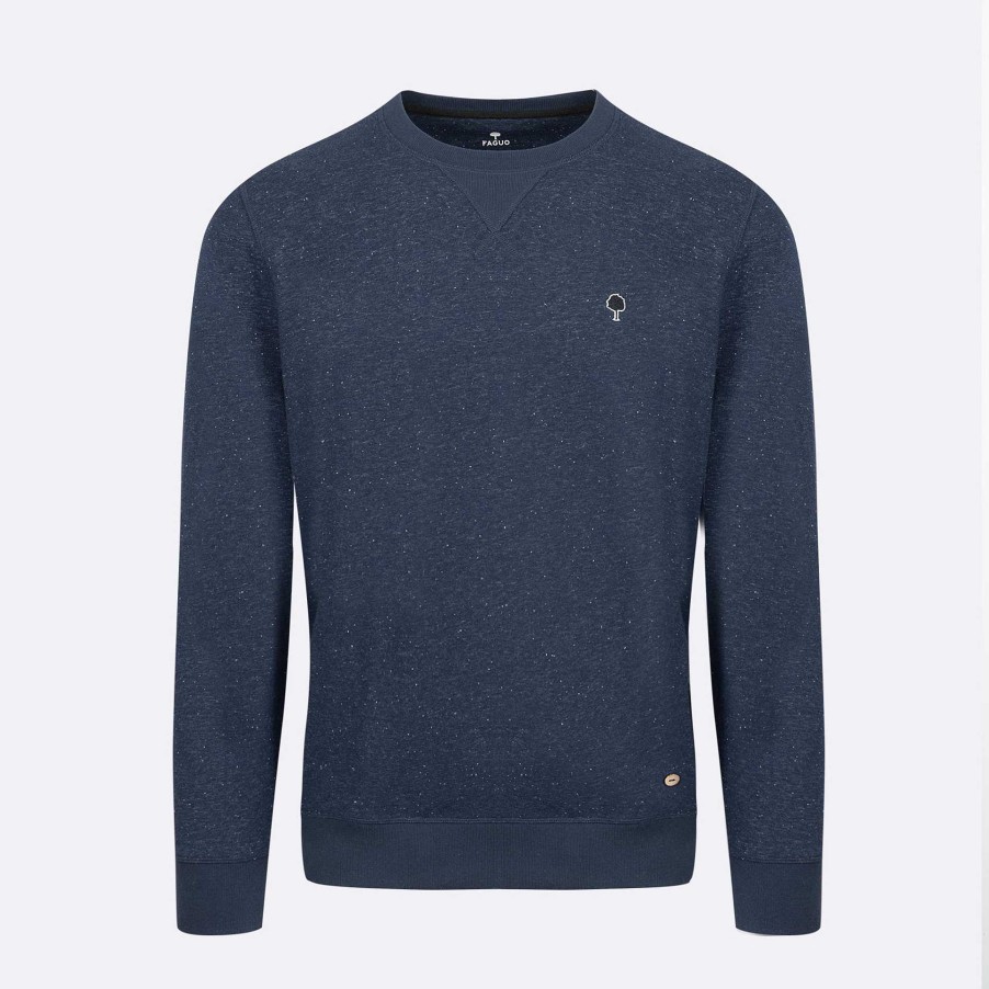 Hot FAGUO Navy Round Neck Sweatshirt