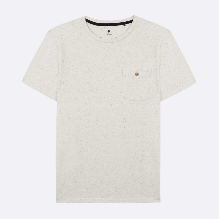 Clearance FAGUO Ecru Round Neck T-Shirt