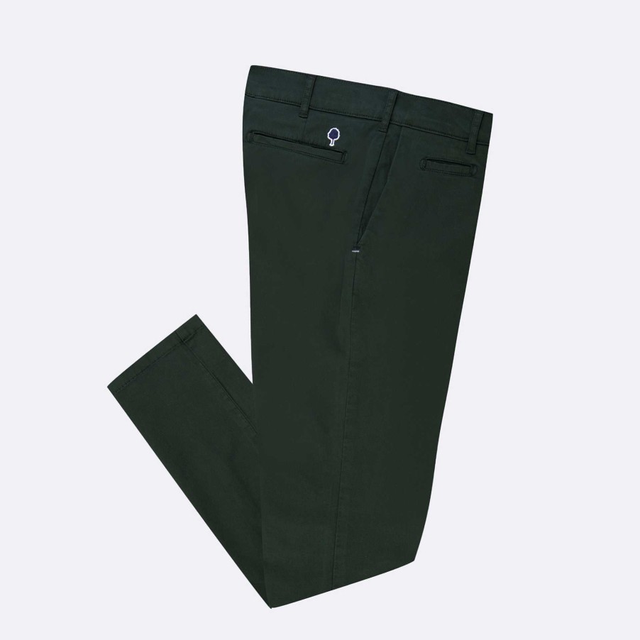 Hot FAGUO Dark Green Chinos Fitted Cut