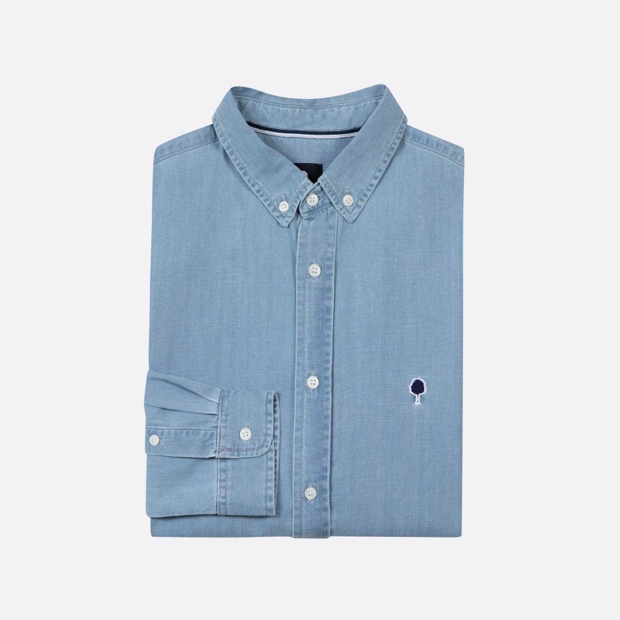 Clearance FAGUO Light Denim Classic Shirt