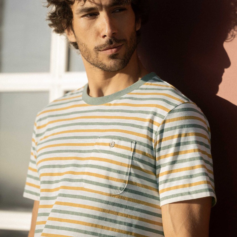 New FAGUO Multicolor & Cream Striped T-Shirt