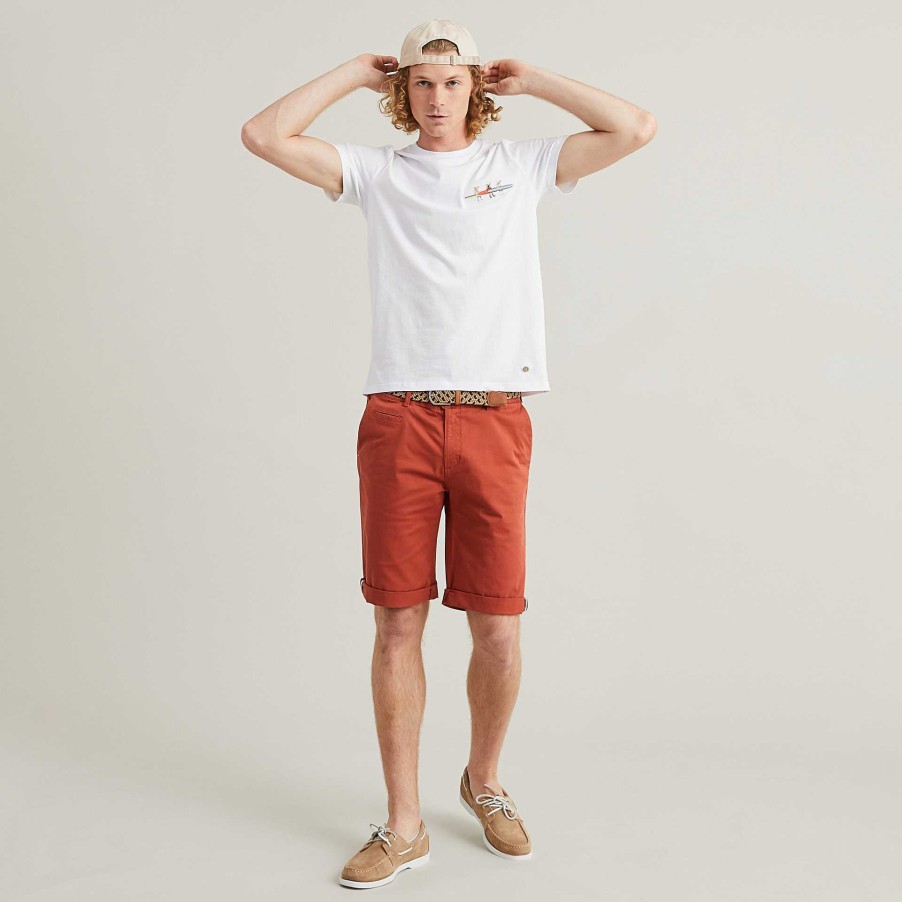 Hot FAGUO White T-Shirt "Surf" In Recycled Cotton