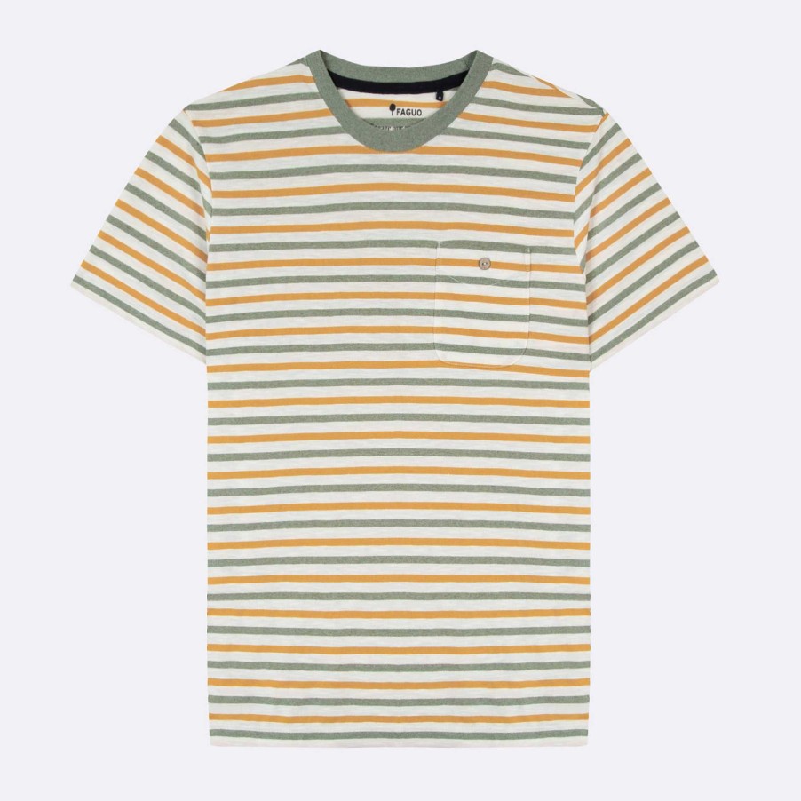 New FAGUO Multicolor & Cream Striped T-Shirt