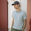 Hot FAGUO Blue Ecru Striped T-Shirt