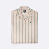 New FAGUO Khaki & Terracotta Short Striped Shirt