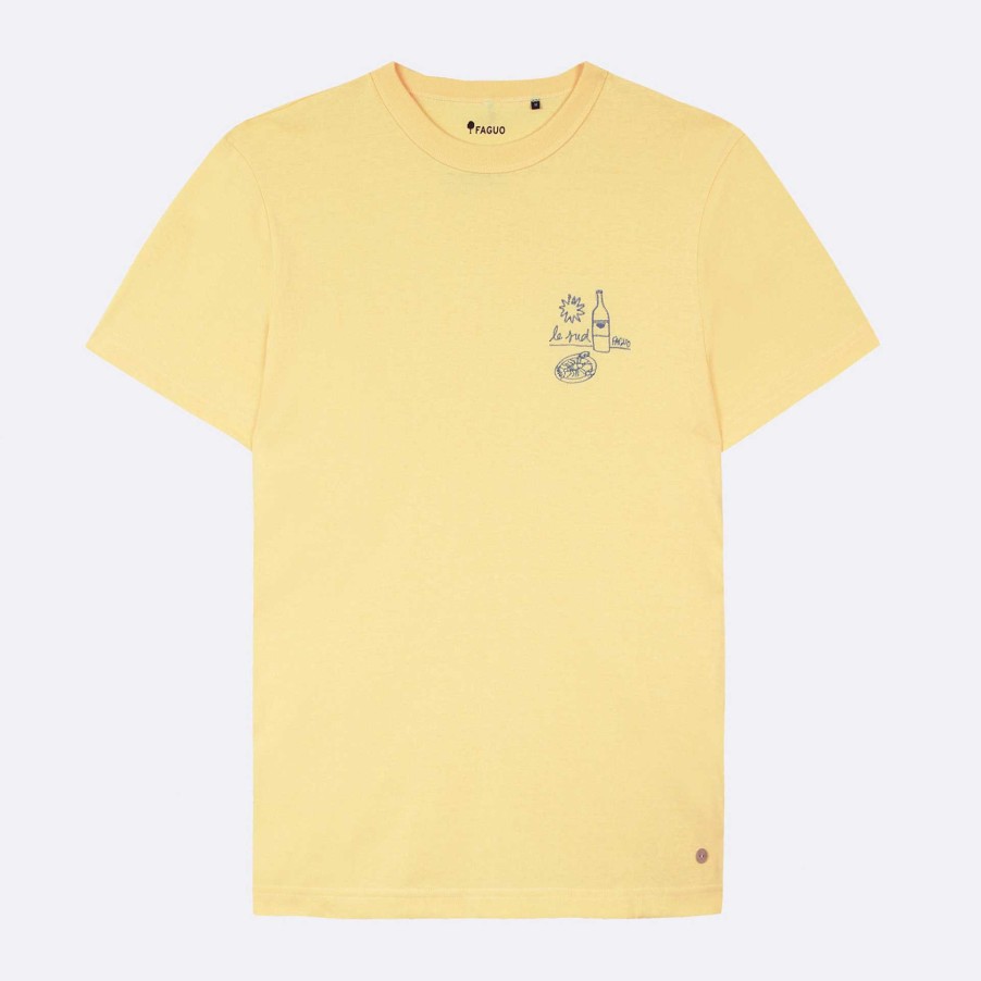 New FAGUO Yellow T-Shirt The South Embroidery