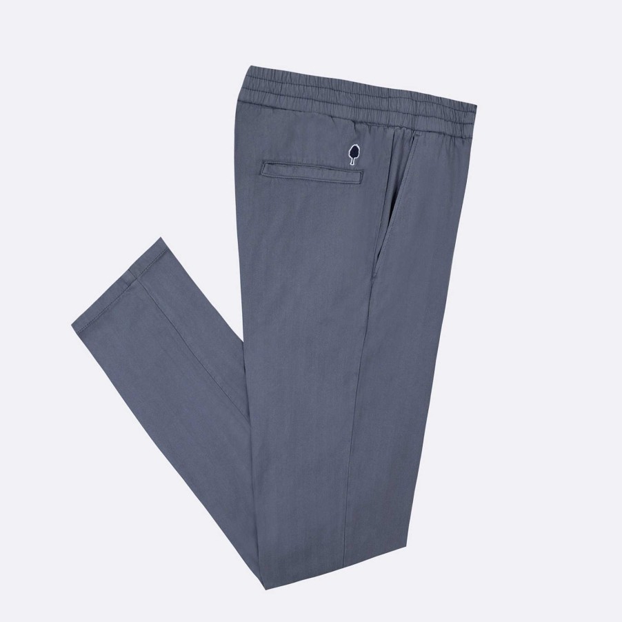 Wholesale FAGUO Washed Navy Elastic Trouser Tapered Cut